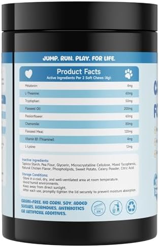 Advanced Calming Chews for Dogs with L-Theanine & Melatonin - 200 Count for Anxiety & Stress Relief | Enhanced with Tryptophan, Chamomile & Passionflower | Separation, Thunder, Fireworks Support