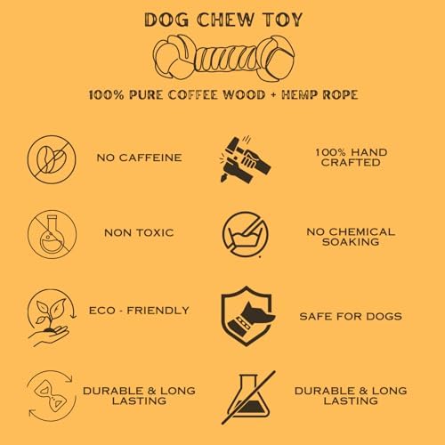 Generic Dog Chew Toy - Coffee Wood + Hemp Rope